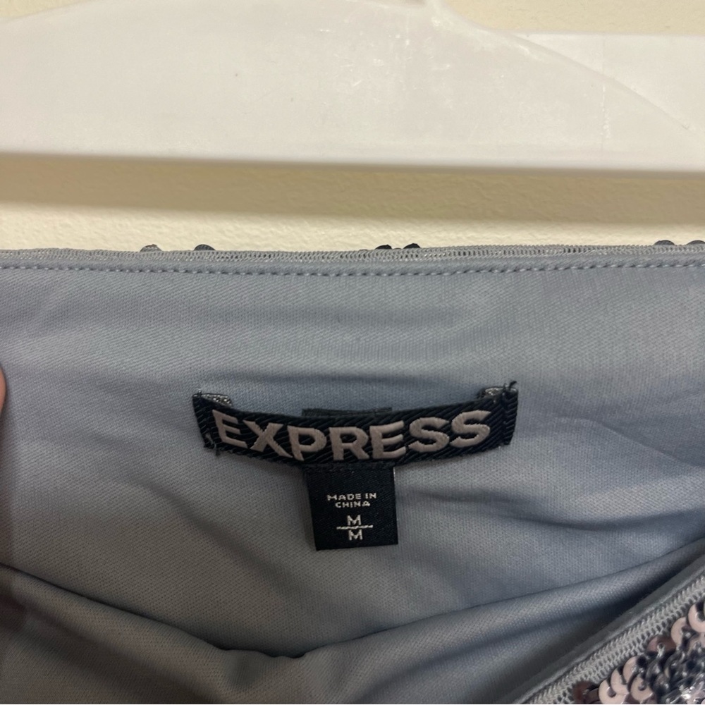 Express Mini Sequin Black Silver Gray Animal Prin… - image 5